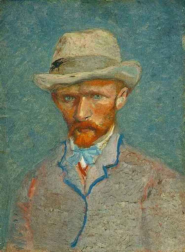 Autoportrait avec un chapeau de paille gris – Van Gogh Autoportraits de Vincent van Gogh