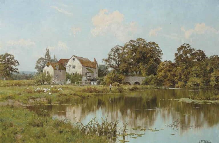 Le vieux moulin à eau – Edward Wilkins Waite Edward Wilkins Waite