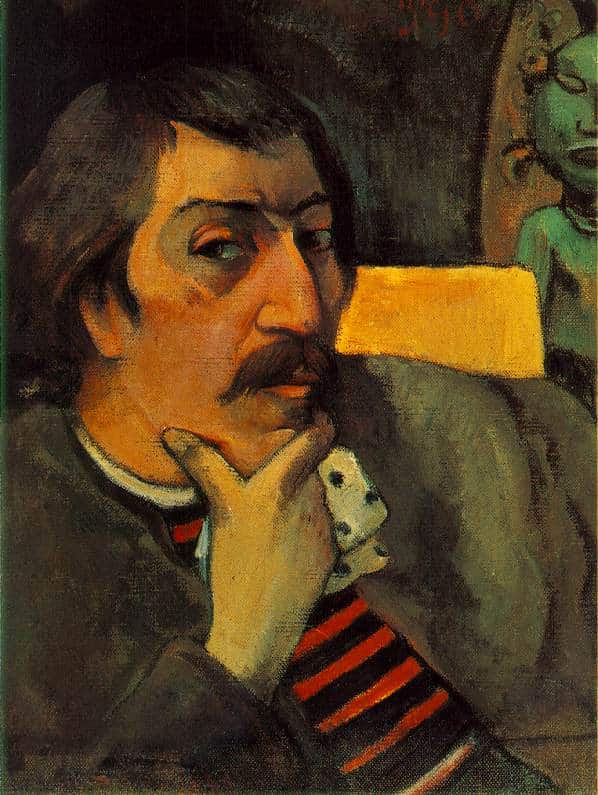 Autoportrait avec l’idole 1893 – Paul Gauguin Paul Gauguin