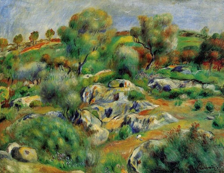 Paysage breton avec arbres et rochers – Pierre-Auguste Renoir Pierre-Auguste Renoir