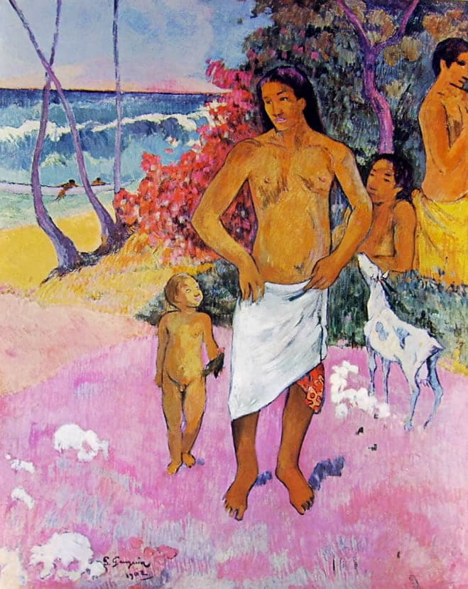 Une promenade au bord de la mer ou la famille tahitienne – Paul Gauguin Paul Gauguin