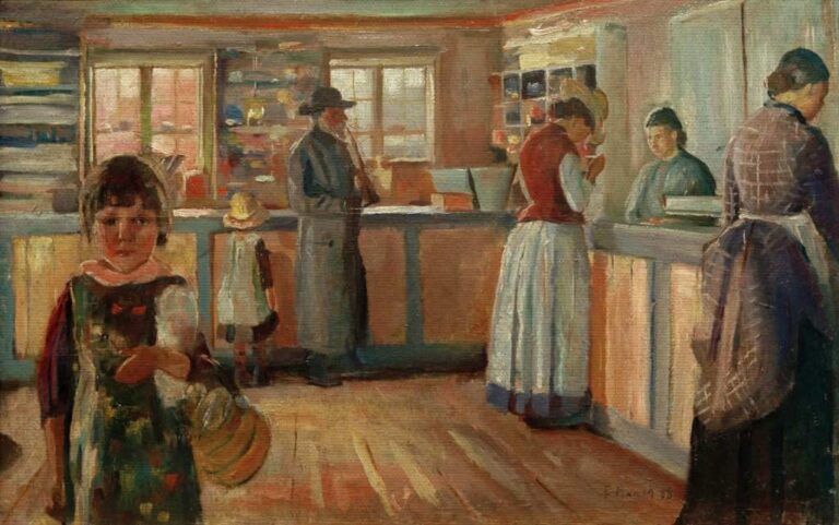 Dans la boutique du village de Vrengen – Edvard Munch Edvard Munch