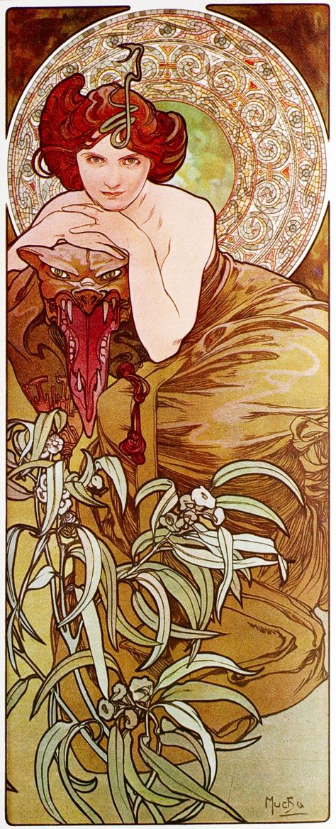 Pierres précieuses : Émeraude – Mucha Alphonse Mucha