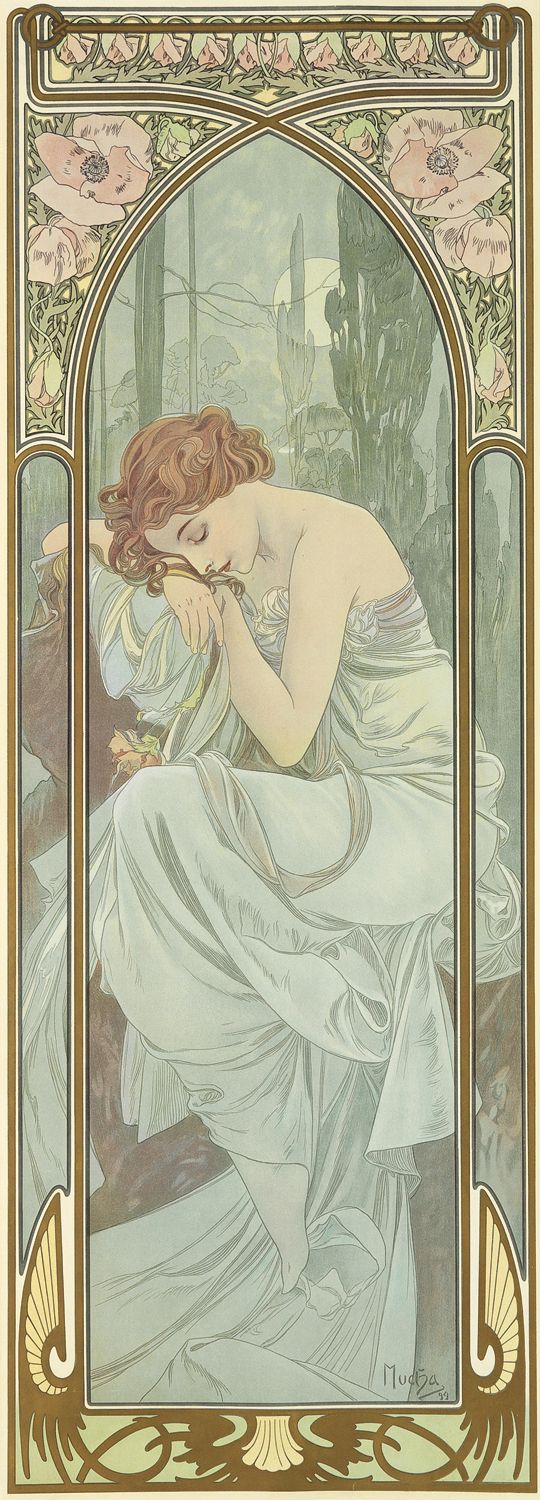 Le moment de la journée : Le repos de la nuit – Mucha Alphonse Mucha