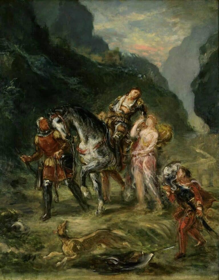 Angelica et le blessé Medoro – Eugène Delacroix Eugène Delacroix