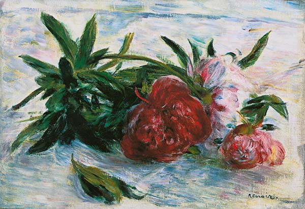 Paons sur le chiffon de table blanc – Pierre-Auguste Renoir Pierre-Auguste Renoir