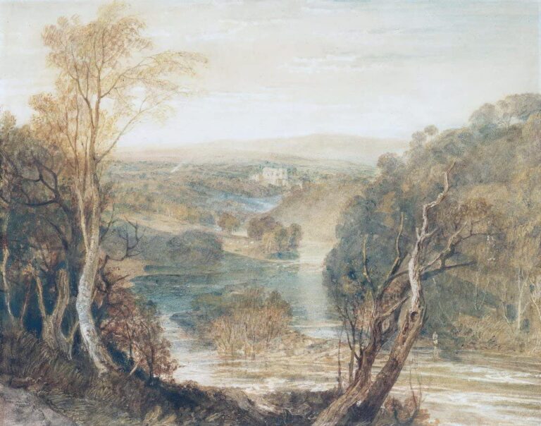 La rivière Wharfe avec une vue lointaine de la tour Barden – William Turner William Turner