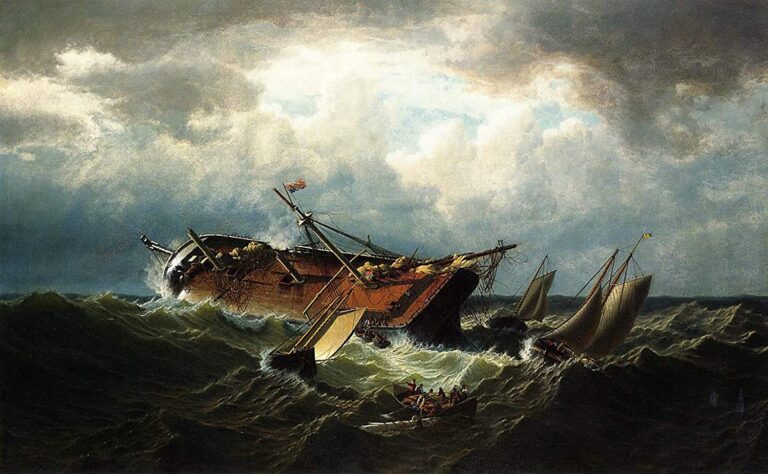 Naufrage au large de Nantucket (également connu sous le nom de Naufrage au large de Nantucket, après une tempête), 1861 – William Bradford William Bradford