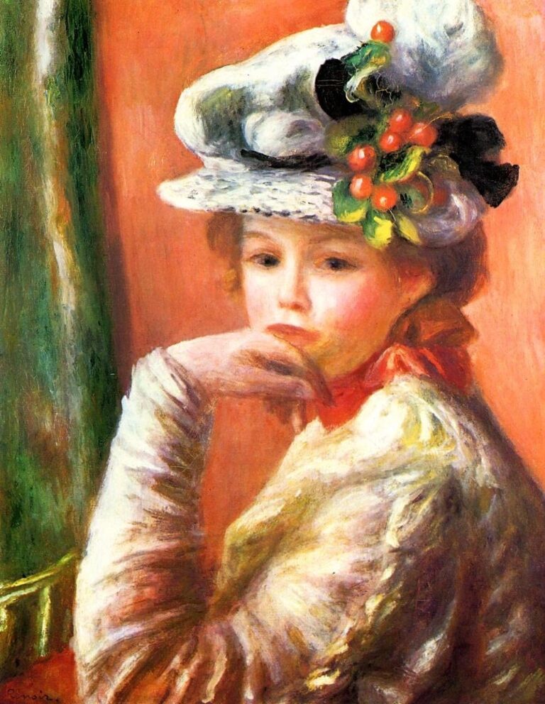 Jeune fille au chapeau blanc – Pierre-Auguste Renoir Pierre-Auguste Renoir