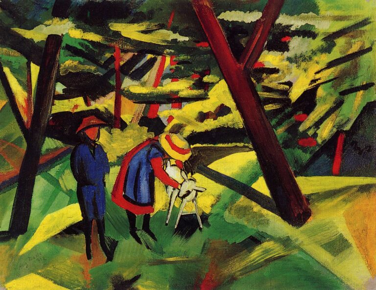 Enfants avec la chèvre dans la forêt – August Macke August Macke