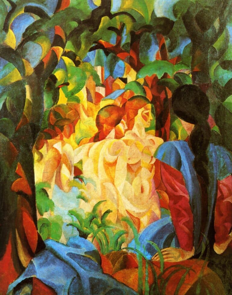 Baigneuses avec la ville en arrière-plan – August Macke August Macke