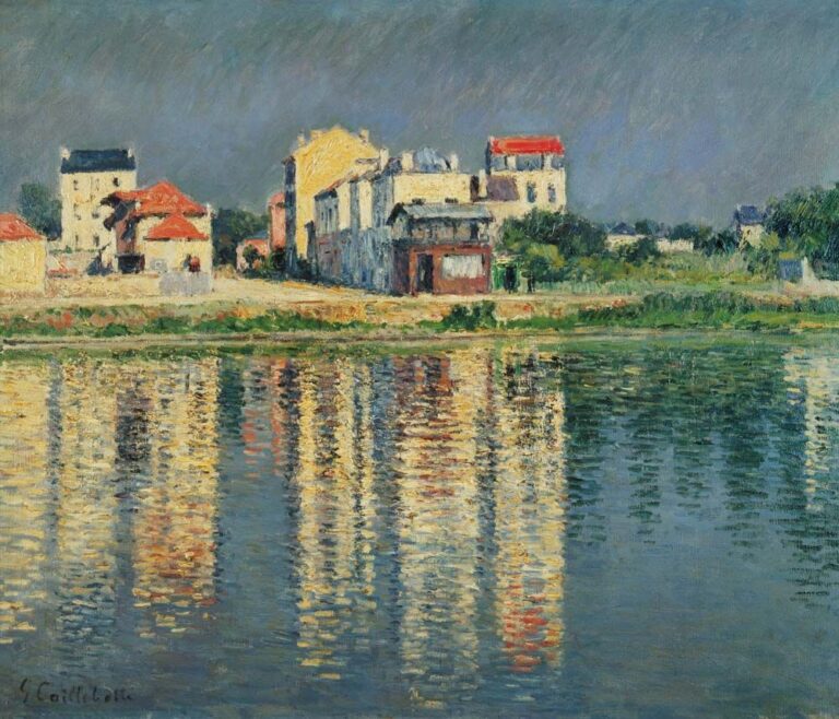 Reflets de maisons dans l’eau de la Seine près d’Argenteuil – Caillebotte Gustave Caillebotte