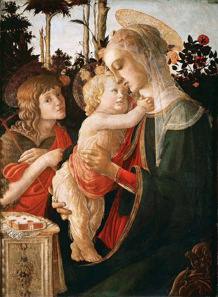 Vierge à l’Enfant avec Saint Jean Baptiste (pour plus de détails voir 93885, 93887) – Sandro Botticelli Sandro Botticelli