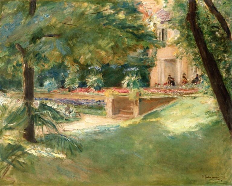 Terrasse surplombant le jardin des fleurs à wannsee – Max Liebermann Max Liebermann