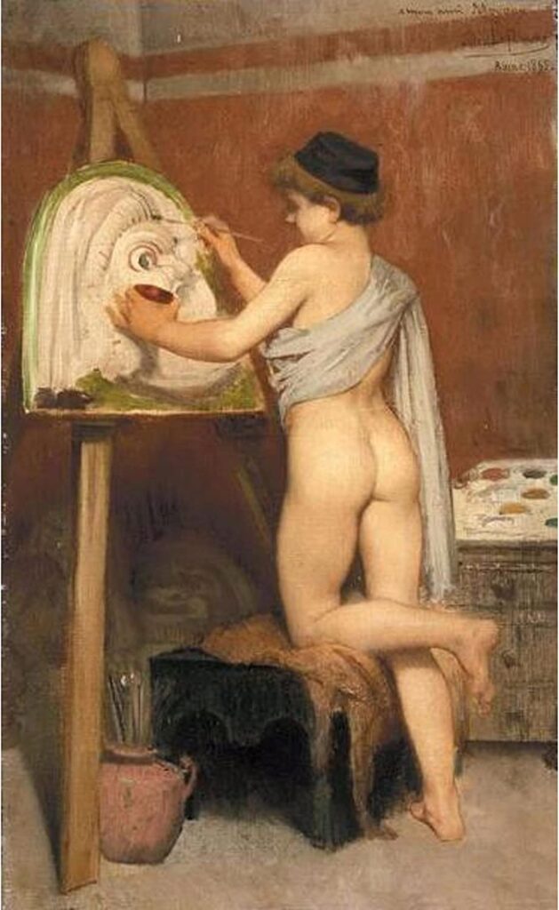 Jeune peintre des masques Grec – Jules Lefebvre Jules Lefebvre