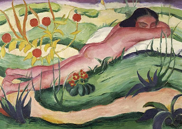 Nu couché dans les fleurs – Franz Marc Franz Marc