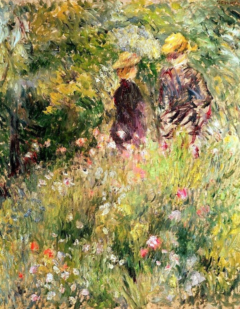 Conversation dans un Jardin de Rose – Pierre-Auguste Renoir Pierre-Auguste Renoir