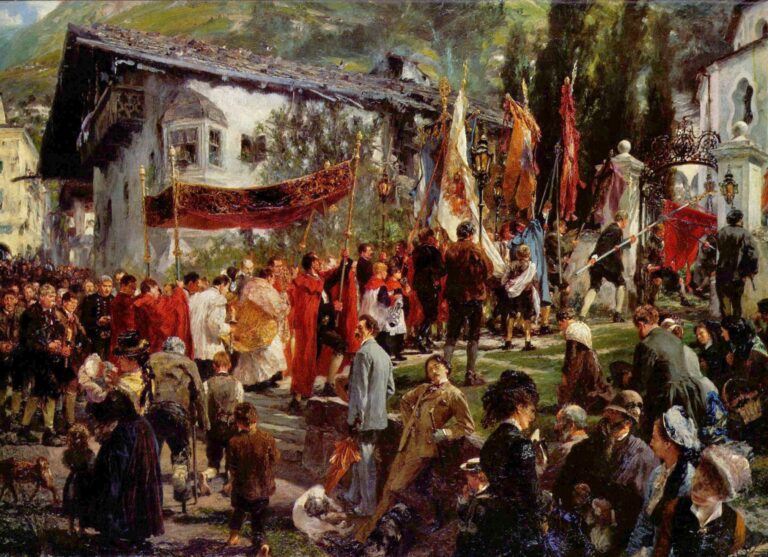 Procession du Corpus Christi à Hofgastein – Adolph von Menzel Adolph von Menzel