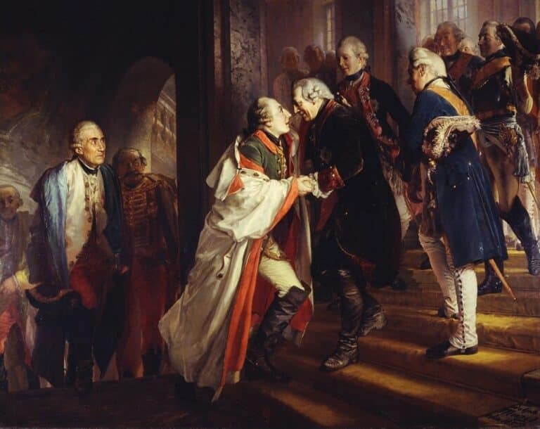 Rencontre de Frédéric II avec l’empereur Joseph II à Neisse 1769 – Adolph von Menzel Adolph von Menzel