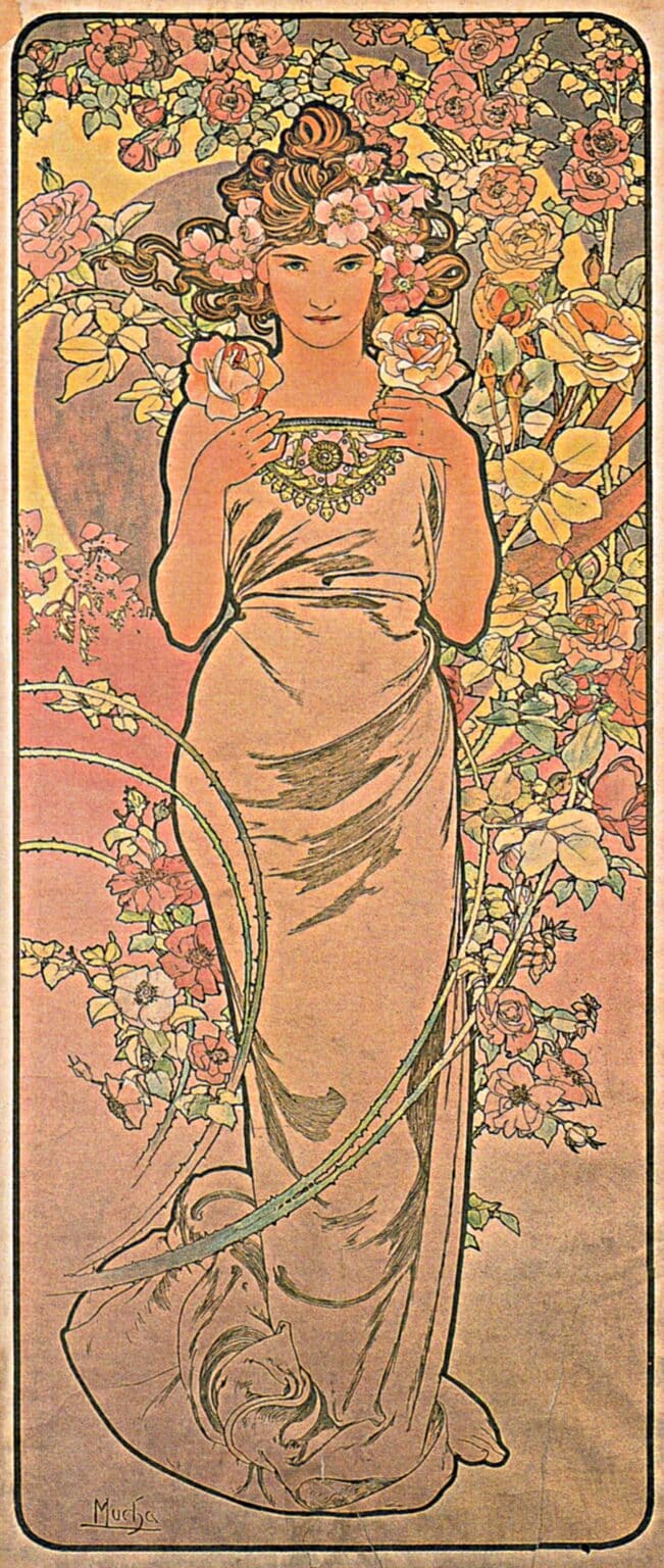 La rose – Mucha Alphonse Mucha