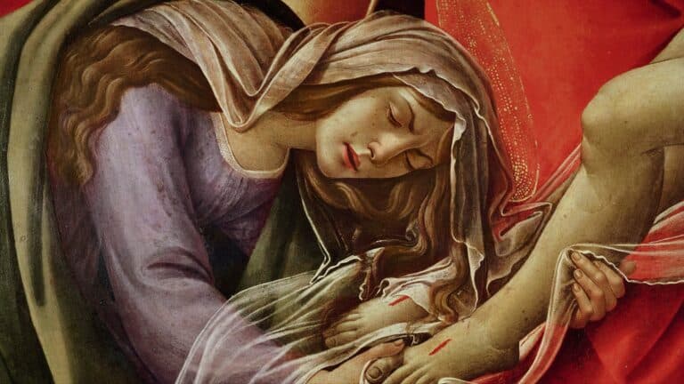 Lamentation du Christ, détail de Marie-Madeleine et des pieds du Christ – Sandro Botticelli Sandro Botticelli