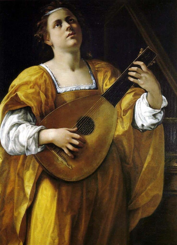 Sainte Cécile joue du luth – Artemisia Gentileschi Artemisia Gentileschi