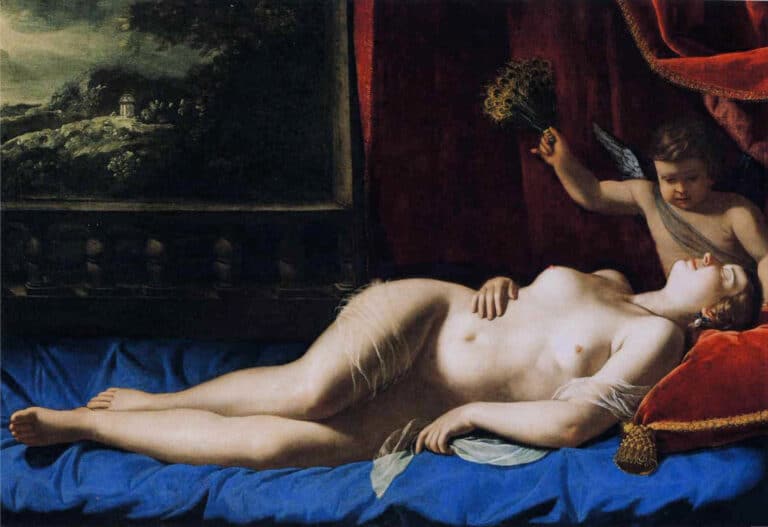 Vénus et Cupidon (Vénus endormi) – Artemisia Gentileschi Artemisia Gentileschi