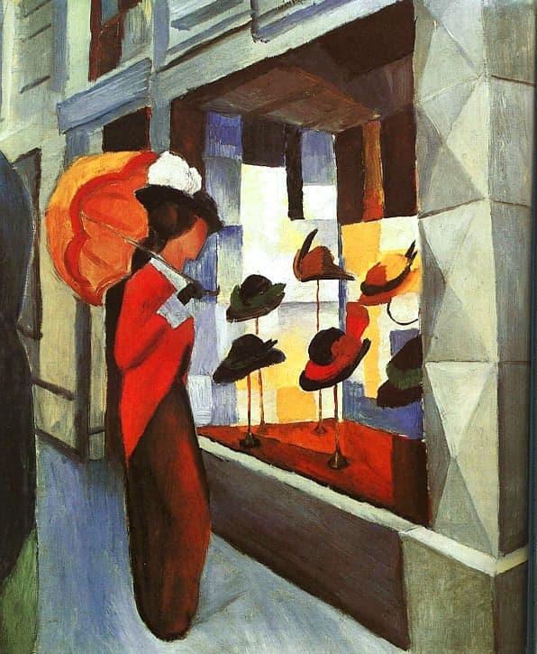 Femme devant un magasin de chapeaux – August Macke August Macke