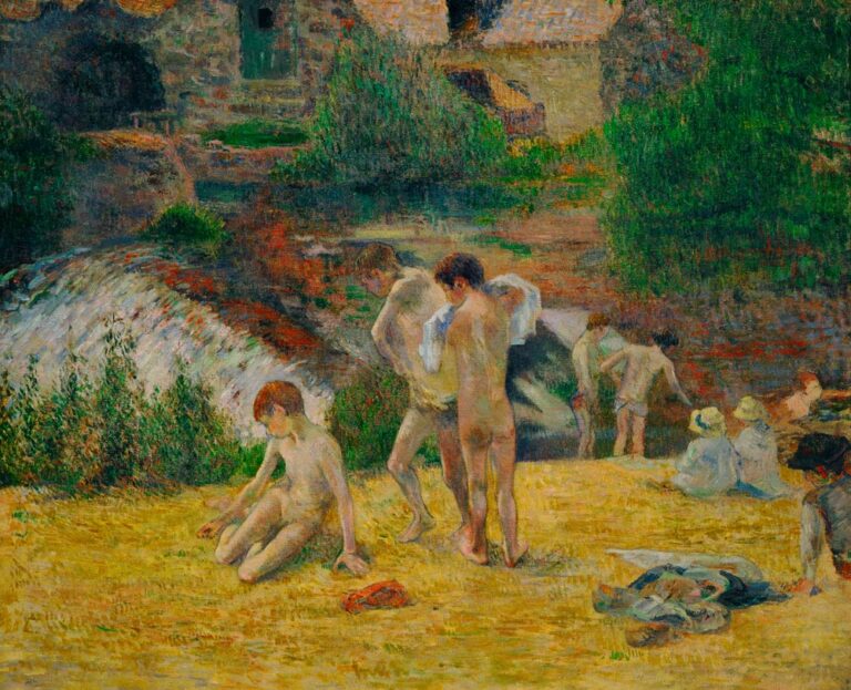 Bain à côté du moulin (les jeunes Bretons prennent un bain) – Paul Gauguin Paul Gauguin