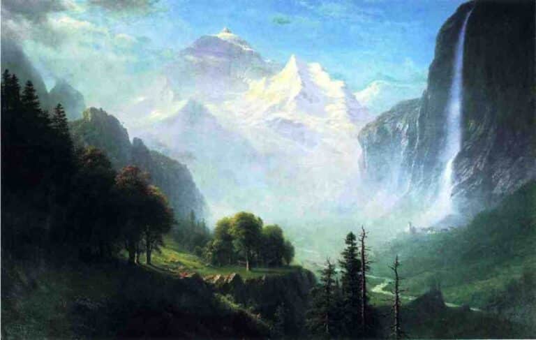 Chutes de Staubbach, près de Lauterbrunnen, Suisse – Albert Bierstadt Albert Bierstadt