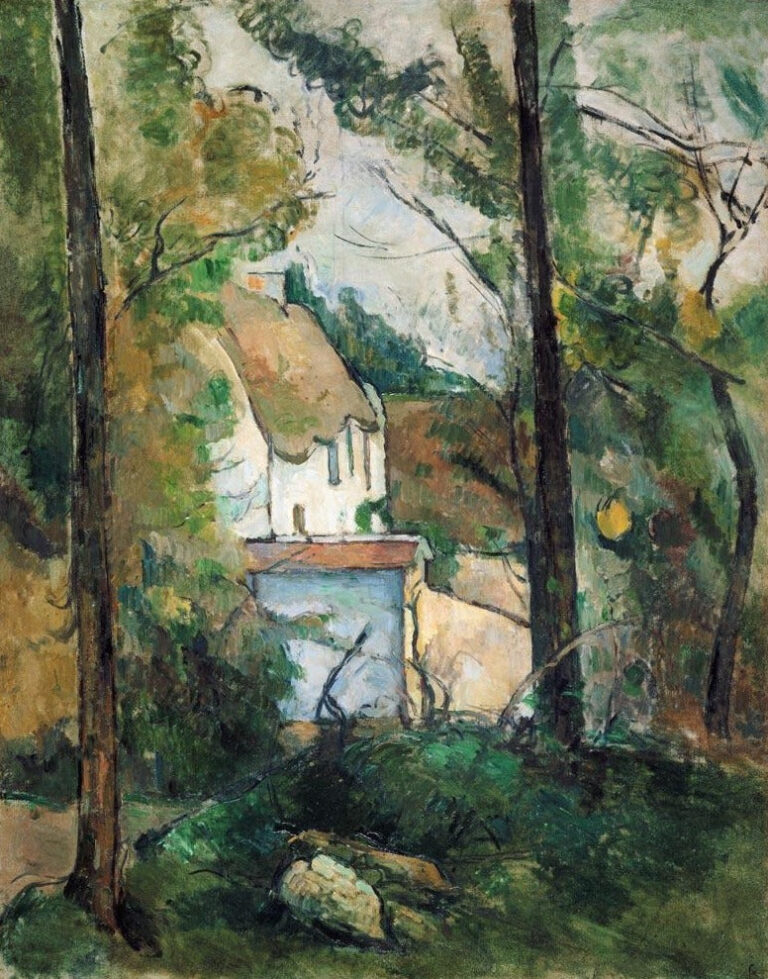 Vue au travers des arbres sur une maison (Auvers) – Paul Cézanne Paul Cézanne