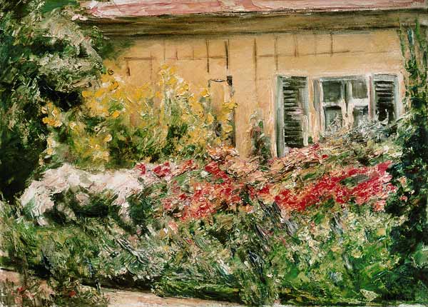 Buissons de fleurs à la maisonnette de jardinier vers le nord – Max Liebermann Max Liebermann