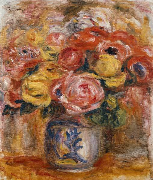 Bouquet dans un vase bleu et blanc – Pierre-Auguste Renoir Pierre-Auguste Renoir