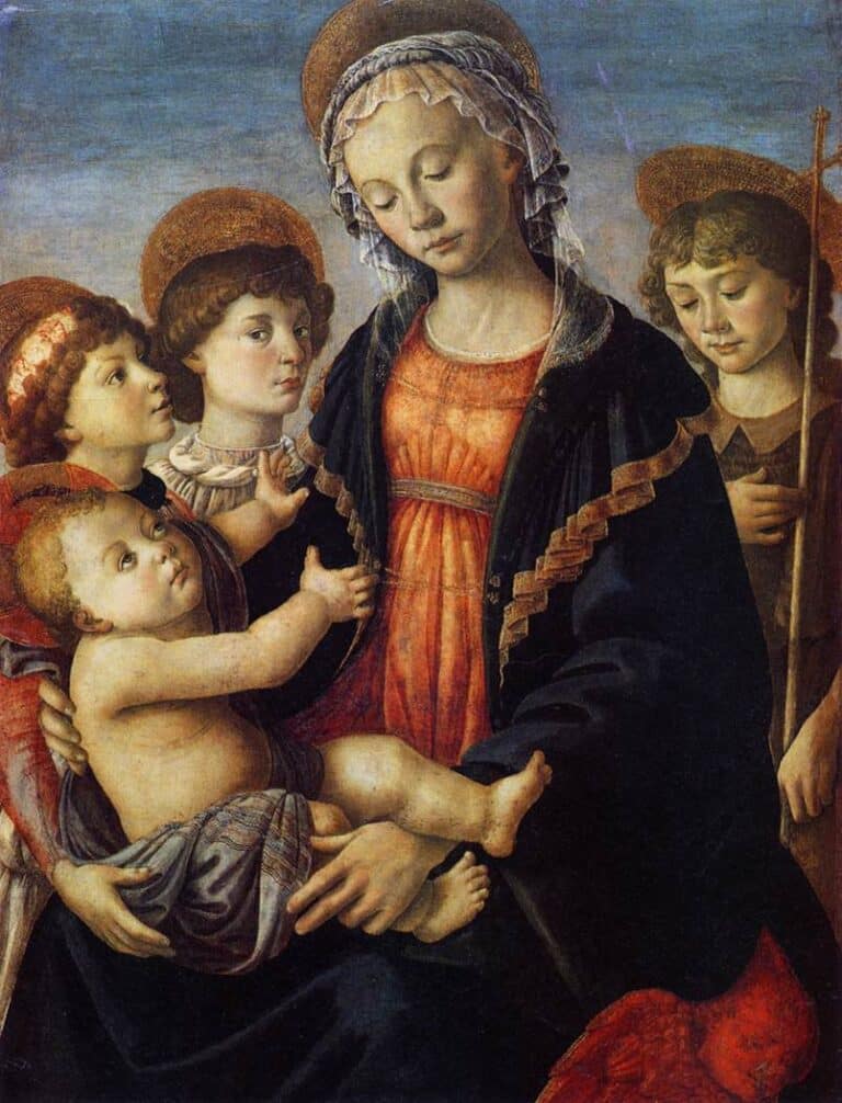 Marie et l’enfant, Jean, les anges – Sandro Botticelli Sandro Botticelli