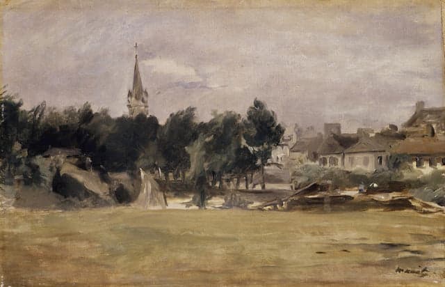 Paysage avec une église de village – Edouard Manet Édouard Manet