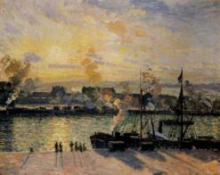 Coucher de soleil, Port de Rouen – Camille Pissarro Camille Pissarro
