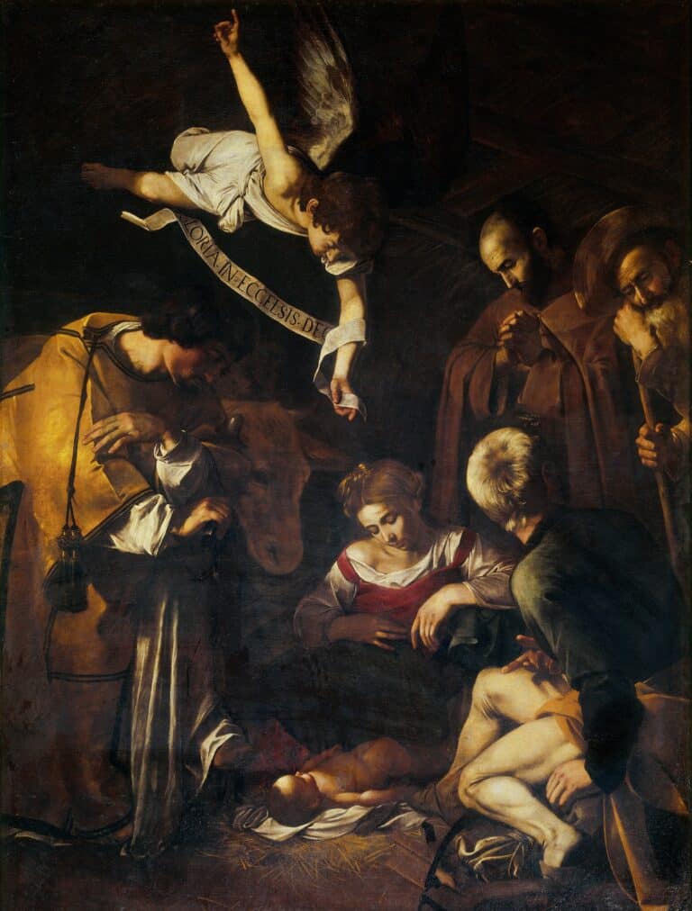 La Nativité avec saint François et saint Laurent – Caravage Le Caravage