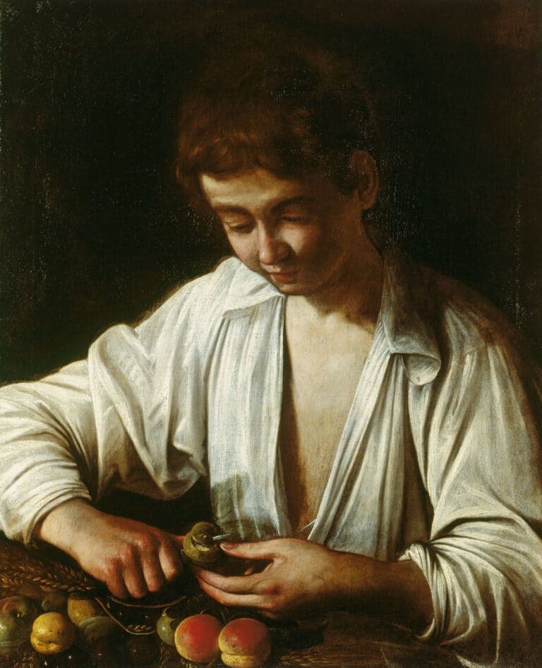 Garçon épluchant un fruit c.1593 – Caravage Le Caravage