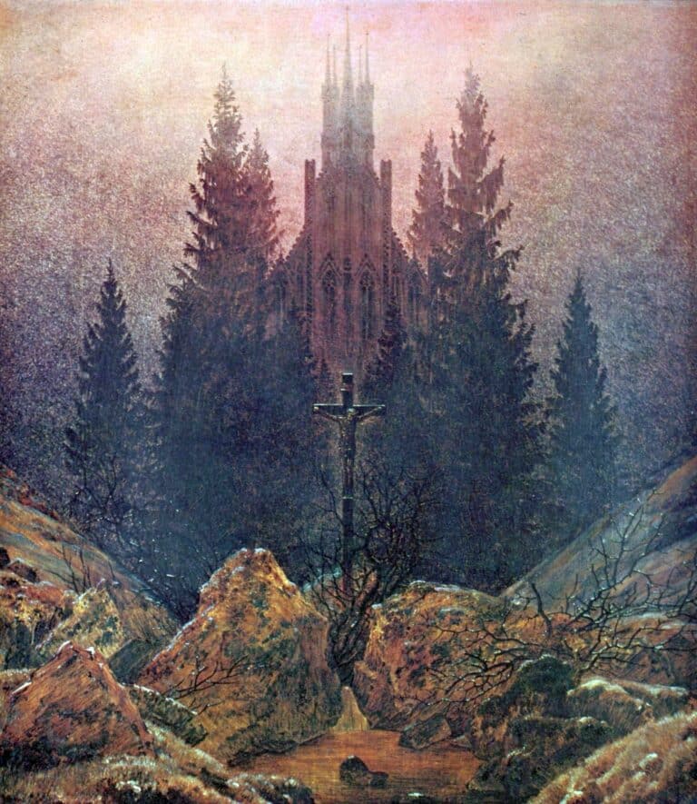 Croix et cathédrale dans la montagne – Caspar David Friedrich Caspar David Friedrich