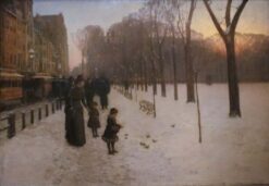 Au crépuscule (Boston Common au crépuscule) – Childe Hassam Childe Hassam