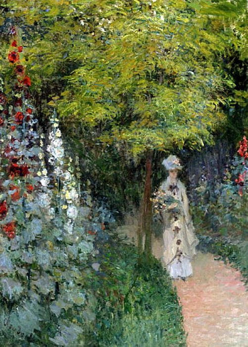 Le jardin, les roses trémières, 1877 – Claude Monet Claude Monet