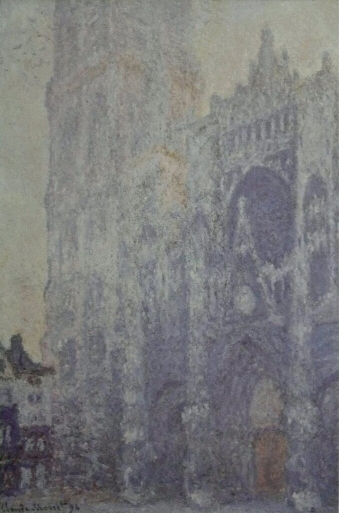 La Cathédrale de Rouen. Le portail et la tour Saint-Romain, effet du matin ; harmonie blanche (W1346) – Claude Monet Cathédrales de Rouen de Claude Monet