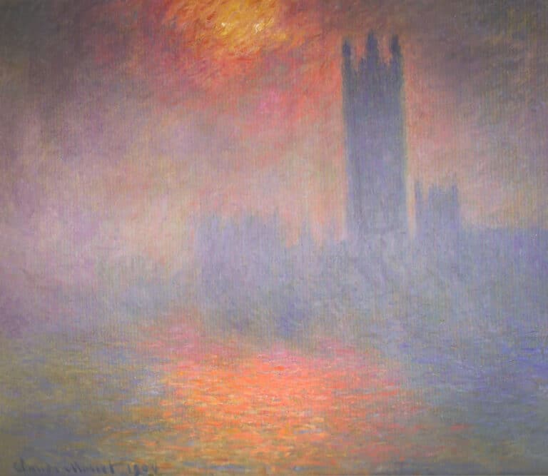 Londres, le Parlement. Trouée de soleil dans le brouillard (W 1610) – Claude Monet Claude Monet