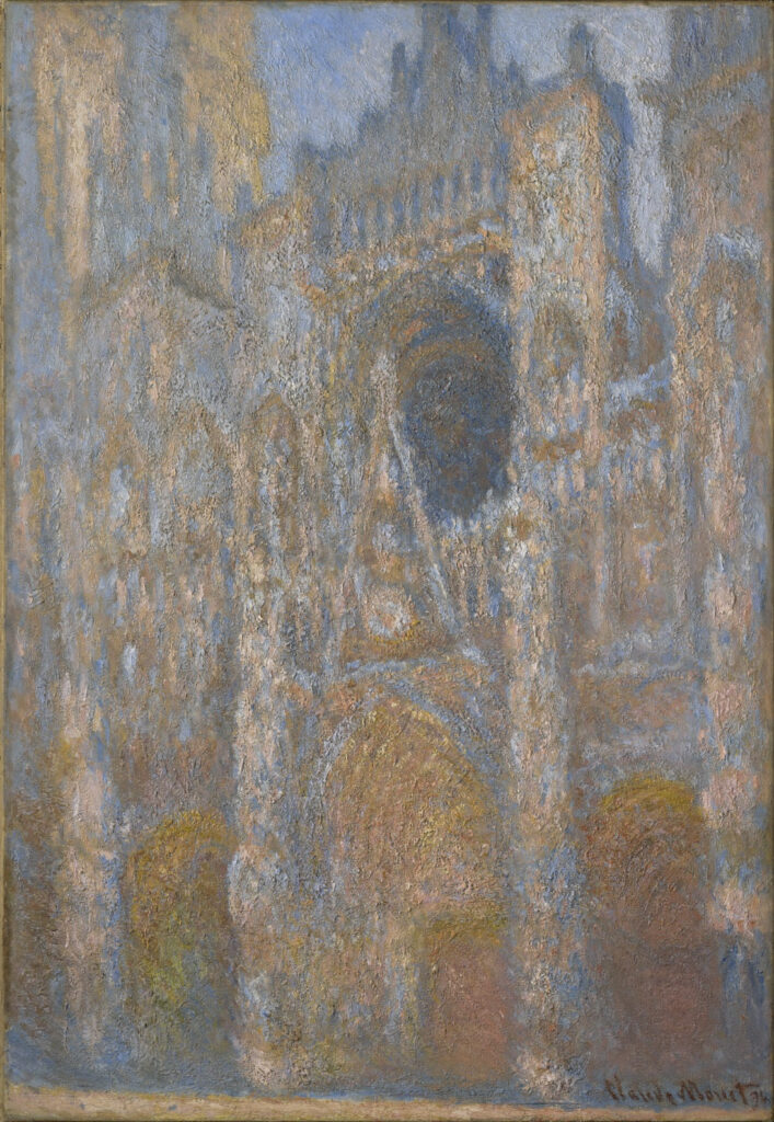 La Façade de la cathédrale de Rouen au soleil (W1358) – Claude Monet Cathédrales de Rouen de Claude Monet