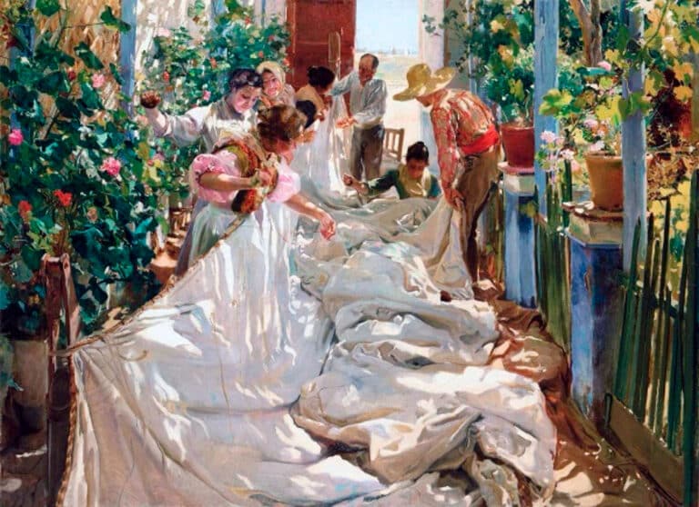 Cousant la voile – Sorolla Joaquín Sorolla