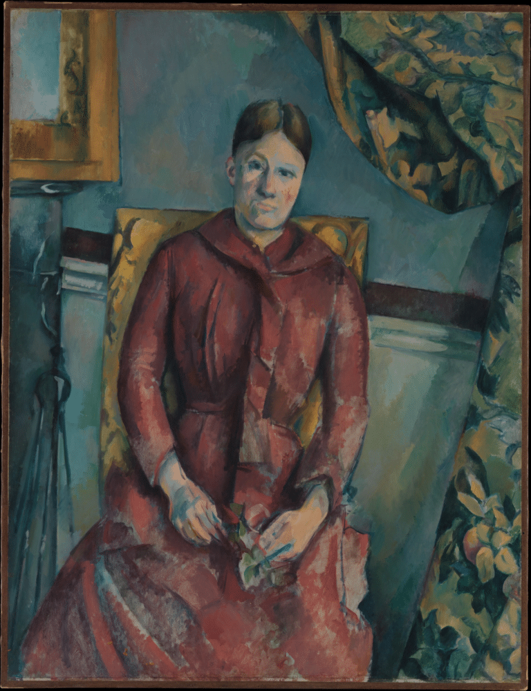 Madame Cézanne (Hortense Fiquet, 1850–1922) dans une robe rouge – Paul Cézanne Paul Cézanne