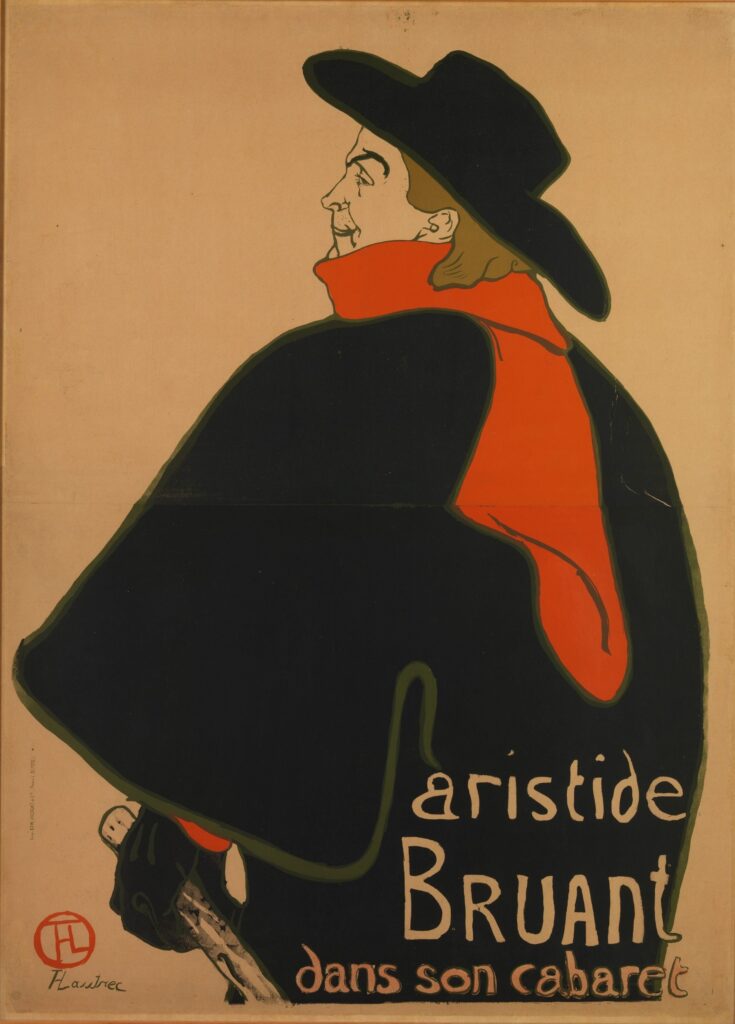 Aristide Bruant dans son cabaret – Toulouse Lautrec Henri de Toulouse-Lautrec