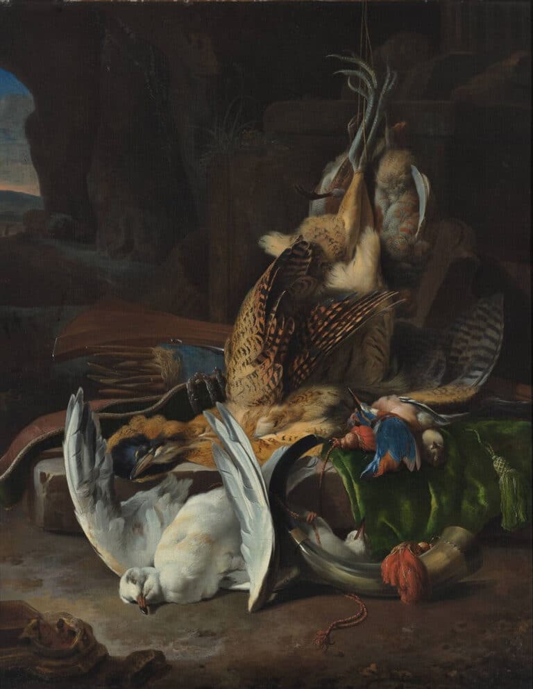 Oiseaux morts et accessoires de chasse – Melchior d’Hondecoeter Melchior d'Hondecoeter