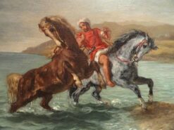 Deux chevaux entsteigen à la mer – Eugène Delacroix Eugène Delacroix