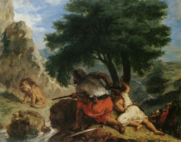 Chasse au lion au Maroc – Eugène Delacroix Eugène Delacroix